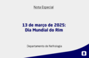 13 de março de 2025: Dia Mundial do Rim 