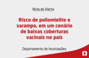 Risco de poliomielite e sarampo, em um cenário de baixas coberturas vacinais no país 