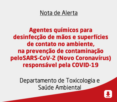 Agentes químicos para desinfecção de mãos e superfícies de contato no ambiente, na prevenção de cont