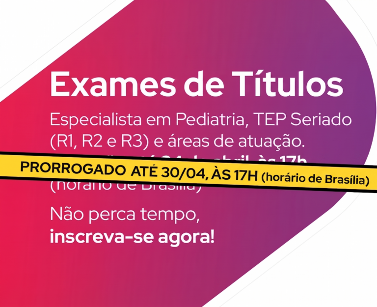SBP amplia prazo até 30 de abril para inscrição nas provas do TEP, TEP Seriado e oito áreas de atuação