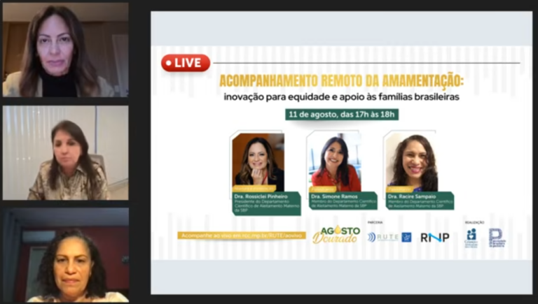 Agosto Dourado 2026 tem live sobre acompanhamento remoto da amamentação em parceria com a RUTE