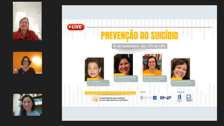 Setembro Amarelo: SBP promove live sobre prevenção ao suicídio