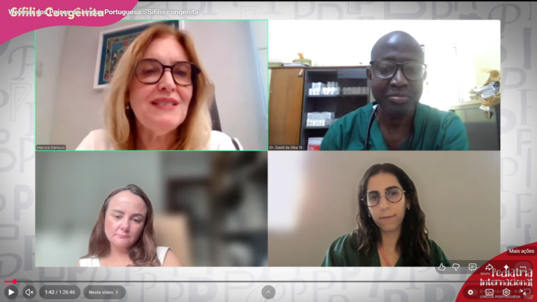 Confira o webinar sobre sífilis congênita do GT de Pediatria Internacional dos Países de Língua Portuguesa